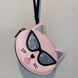 Betsy Johnson Pink Cat Face Wristlet